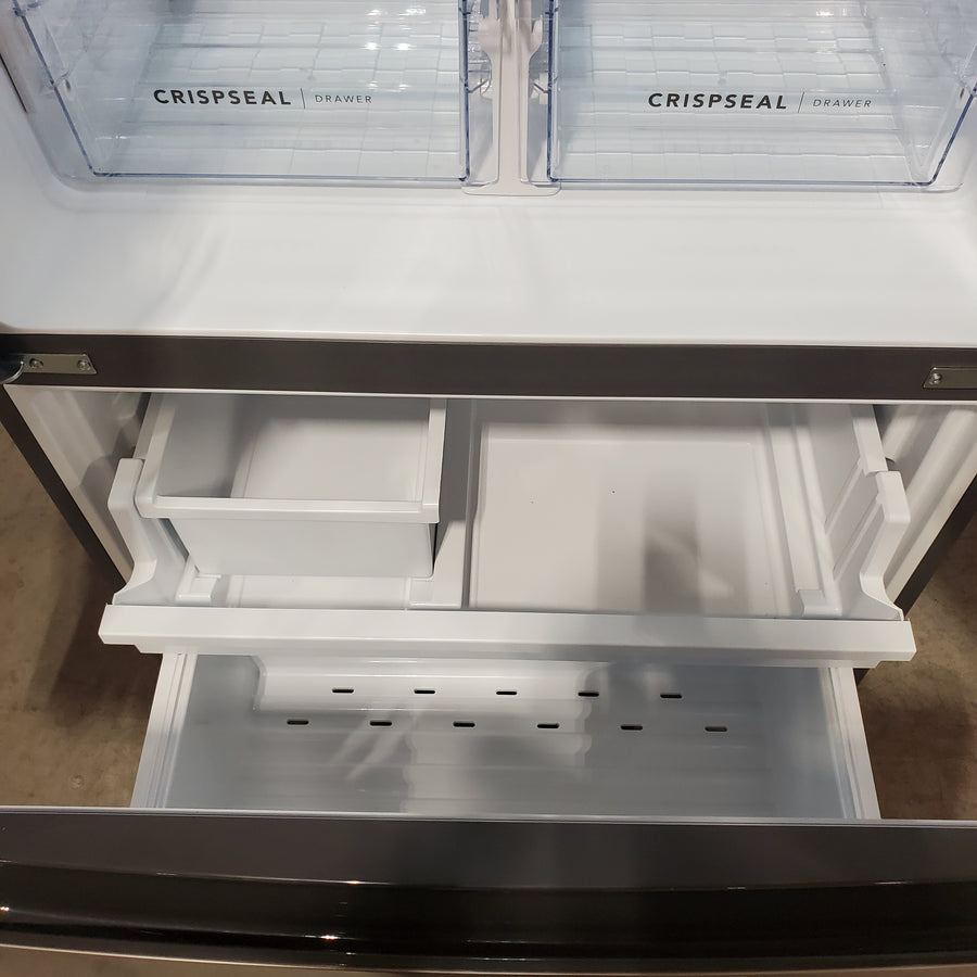 Frigidaire Counter-Depth 19.9-cu ft 35-in Wide French Door Refrigerator with Ice Maker ENERGY STAR Certified in Stainless Steel FRFG201LAV - Scratch & Dent (Minor)