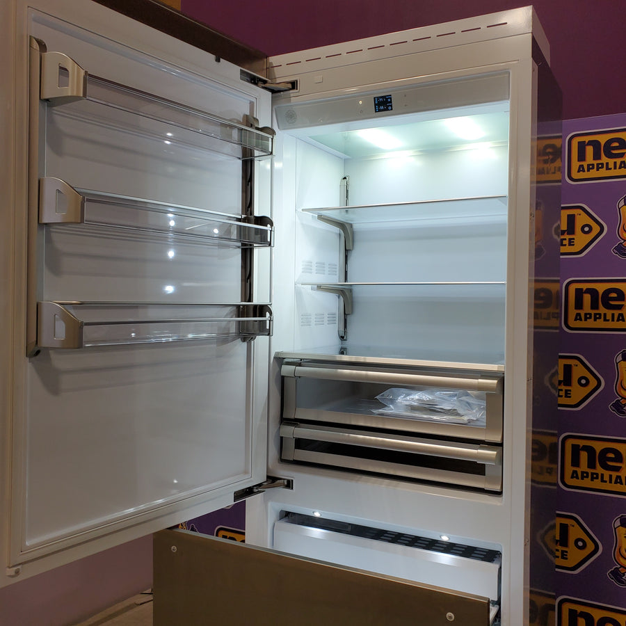 Bertazzoni Built-In Bottom Freezer Refrigerator with 19.6 Cu. Ft. Total Capacity, Touch-Controls, Lateral Airflow System, and Ice Maker REF36BMBIXLT - Scratch & Dent (Minor)