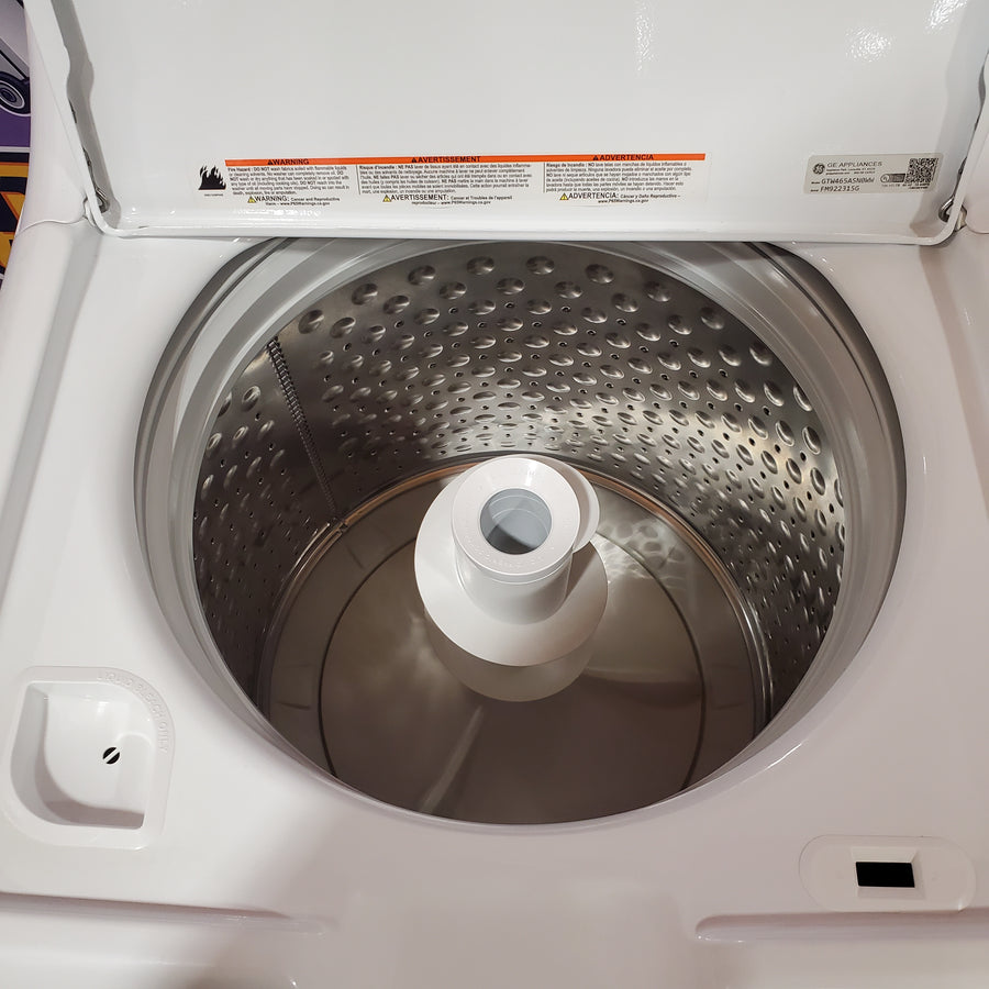 GE® 4.5 cu. ft. Capacity Washer with Stainless Steel Basket in White GTW465ASNWW - Certified Refurbished and GE White Electric 7.2 Cu. Ft. Dryer with Aluminized Alloy Drum GTD42EASJWW - Certified Refurbished