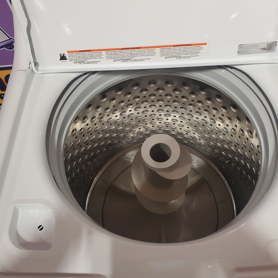 GE® 4.5 cu. ft. Capacity Washer with Stainless Steel Basket in White GTW465ASNWW - Certified Refurbished and GE White Electric 7.2 Cu. Ft. Dryer with Aluminized Alloy Drum GTD42EASJWW - Certified Refurbished