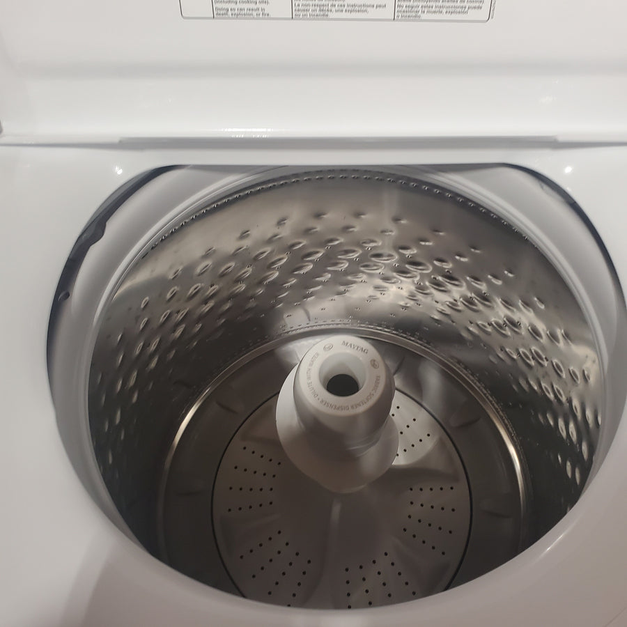 Maytag 4.2 Cu. Ft. Capacity Top Load Washer in White MTW4205SW - Scratch & Dent (Minor) and MayTag 7.0 cu. ft. Top Load Electric Wrinkle Prevent Dryer MED4500MW - Scratch & Dent (Minor)