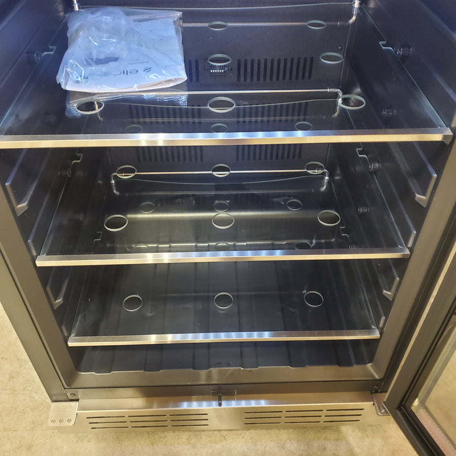 Elica 24 Inch Beverage Center with 4.8 Cu. Ft. Capacity, Slide Out Shelves, UV Coated Double Panel Glass Door, Temperature/Humidity Sensors, and Sabbath Mode EBS51SS1 - Scratch & Dent (Minor)