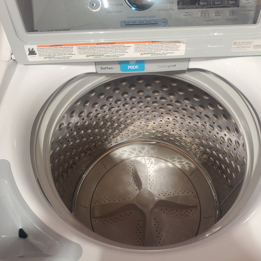 GE® ENERGY STAR® 4.8 cu. ft. Capacity Washer with Sanitize w/Oxi and FlexDispense® in White GTW720BSNWS - Certified Refurbished