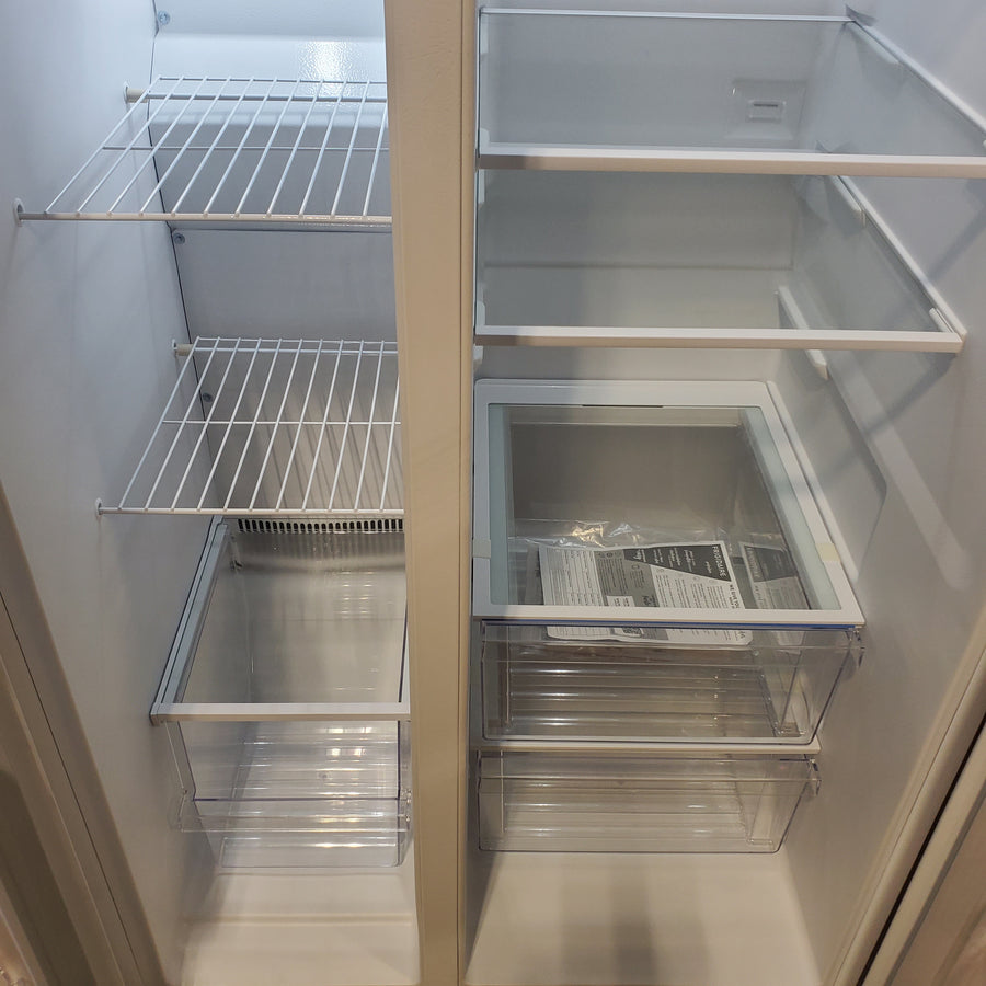 Frigidaire 25.6 cu. ft. Side by Side Refrigerator in White with Exterior Ice and Water Dispenser FRSS2623AW - Scratch & Dent (Minor)