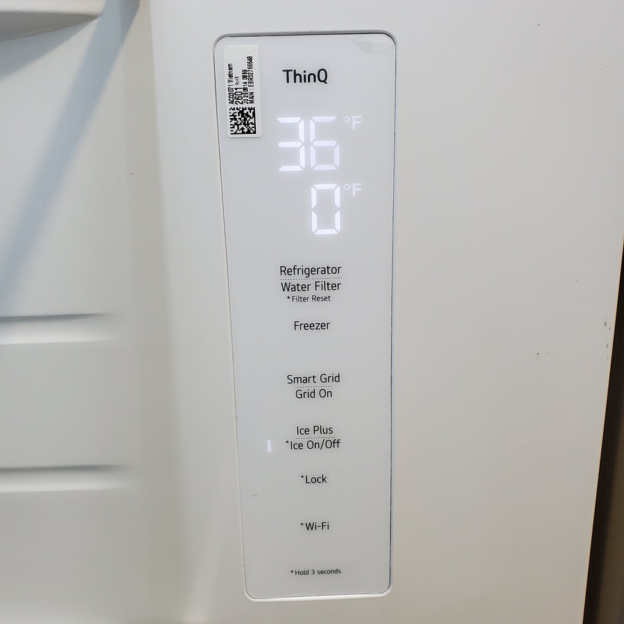 LG 27 cu. ft. Standard-Depth, Side-by-side Refrigerator, with Ice and Water and Bar Handle Design 22137391 - LS27T3230S - Scratch & Dent (Moderate)