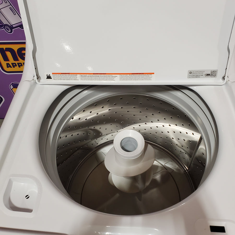 GE® 3.8 cu. ft. Capacity Washer with Stainless Steel Basket in White 05121110 - GTW330ASKWW - Certified Refurbished