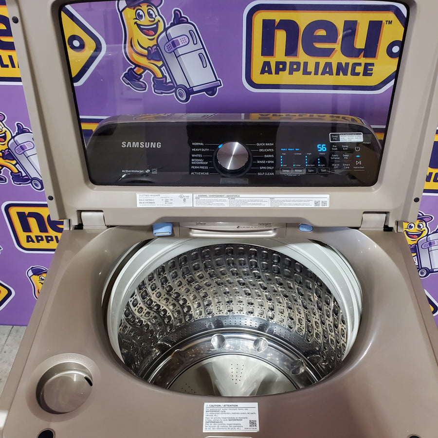 Samsung 5.0 cu. ft. High Efficiency Top Load Washer with Active WaterJet in Champagne WA50T5300AC - Certified Refurbished