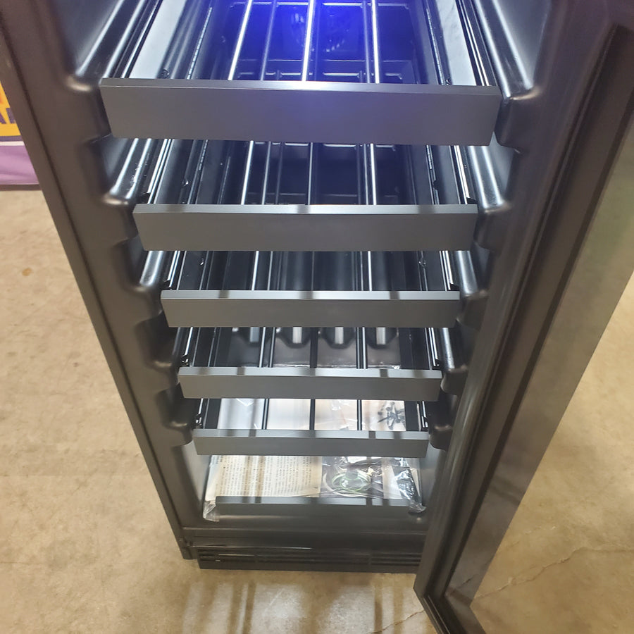 U-Line 15 Inch Wine Refrigerator with 3.0 Cu. Ft. Capacity, 3/4 Extension Wine Racks, LED Lighting, LOW-E Argon Thermopane Glass Door, Reversible Door Swing, Digital Touch Pad Control, and Convection Cooling UHWC115IG01A - Scratch & Dent (Minor)