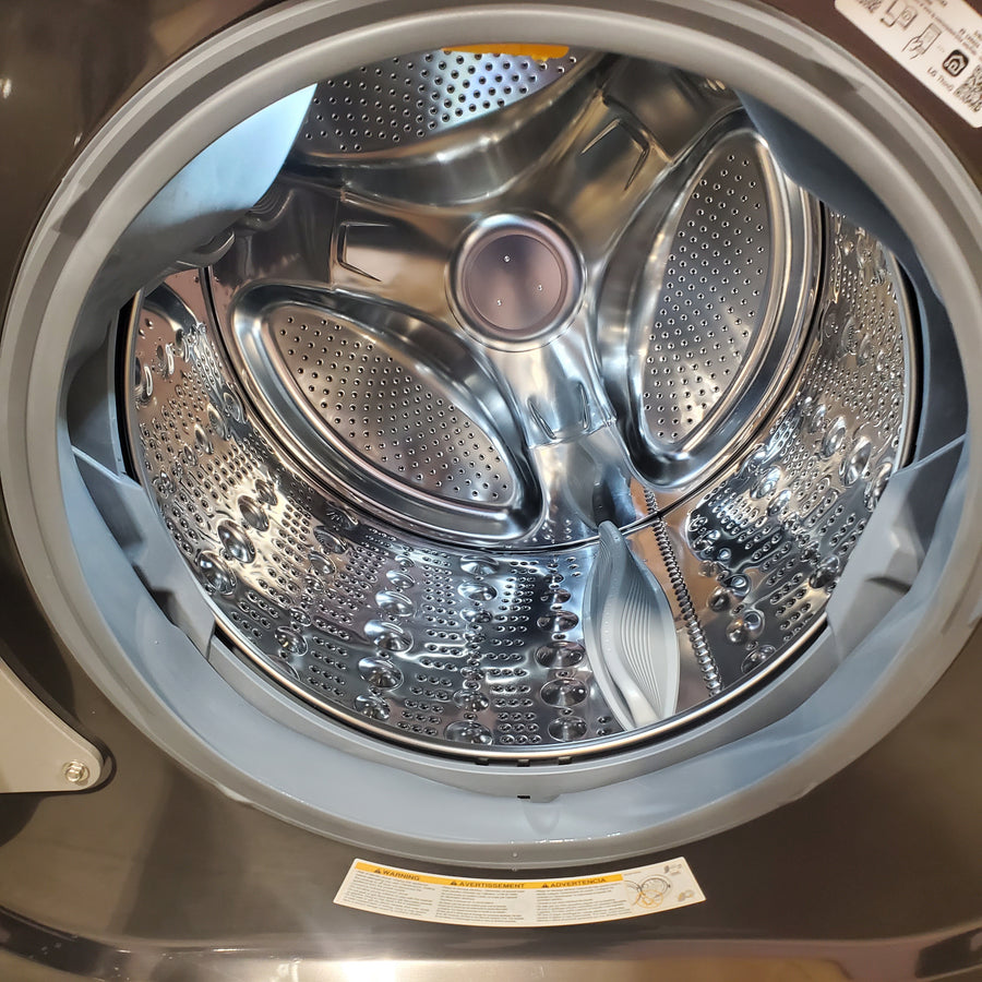LG Mega Capacity Front Load 5.2 Cu. Ft. Washer with ThinQ Technology WM8900HBA - Scratch & Dent (Minor) and LG Black Steel 9.0 cu. ft. Mega Capacity Smart Wi-fi Enabled Front Load Gas Dryer DLGX8901B - Scratch & Dent (Minor)