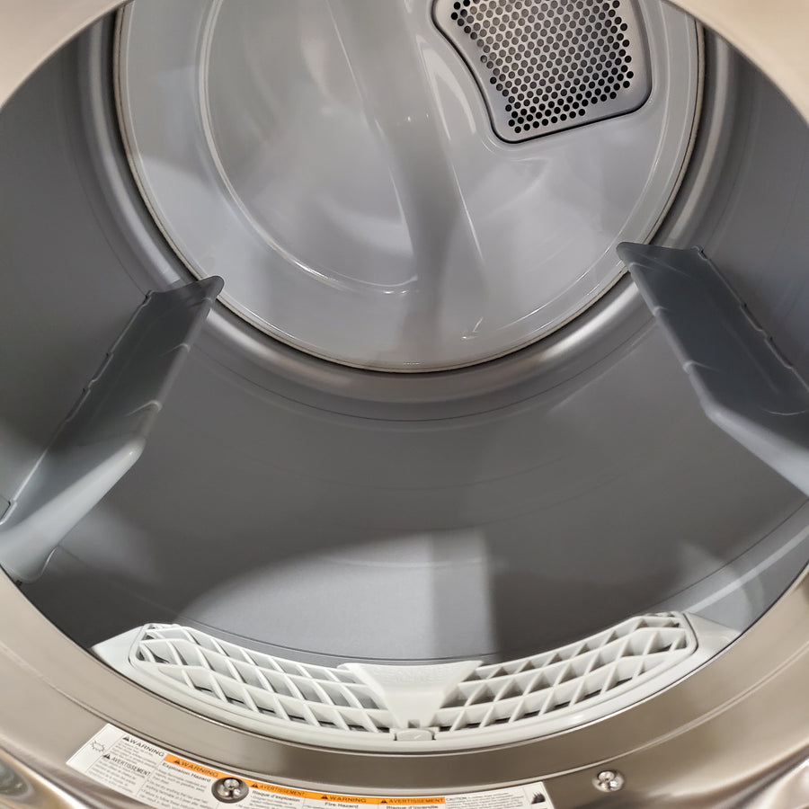 LG 5.0 cu. ft. Mega Capacity Smart Front Load Washer with TurboWash® 360° and AI Sensing WM5800HVA - Open Box and LG 7.4-cu ft Stackable Vented Electric Dryer with Steam Cycle in Graphite Steel DLEX5800V - Scratch & Dent (Moderate)