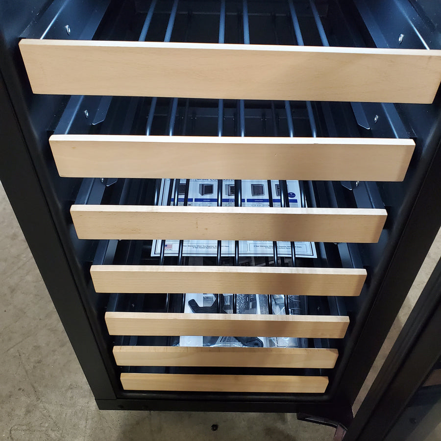 U-Line 18 Inch Built-in Wine Storage with 31 Bottle Capacity, LED Lighting, Digital Touch Pad Control, Natural Beech Wood Fronts, and Convection Cooling System U-2218WCS-00B - Open Box