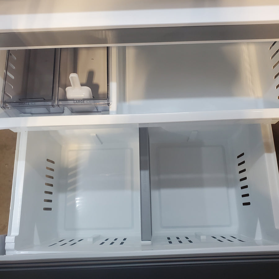 Midea Counter-Depth PLUS 26.5-cu ft 3 -Door 36-in Wide French Door Refrigerator with Dual Ice Maker ENERGY STAR Certified in Stainless Steel MRF27I6BST - Scratch & Dent (Minor)