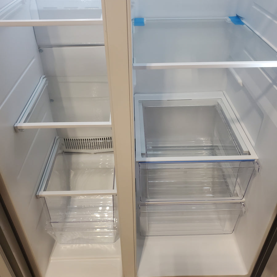 Frigidaire 26.4-cu ft Standard-Depth 36-in Wide Side-by-Side Refrigerator ENERGY STAR Certified in Stainless Steel FRSN2610AF - Scratch & Dent (Moderate)
