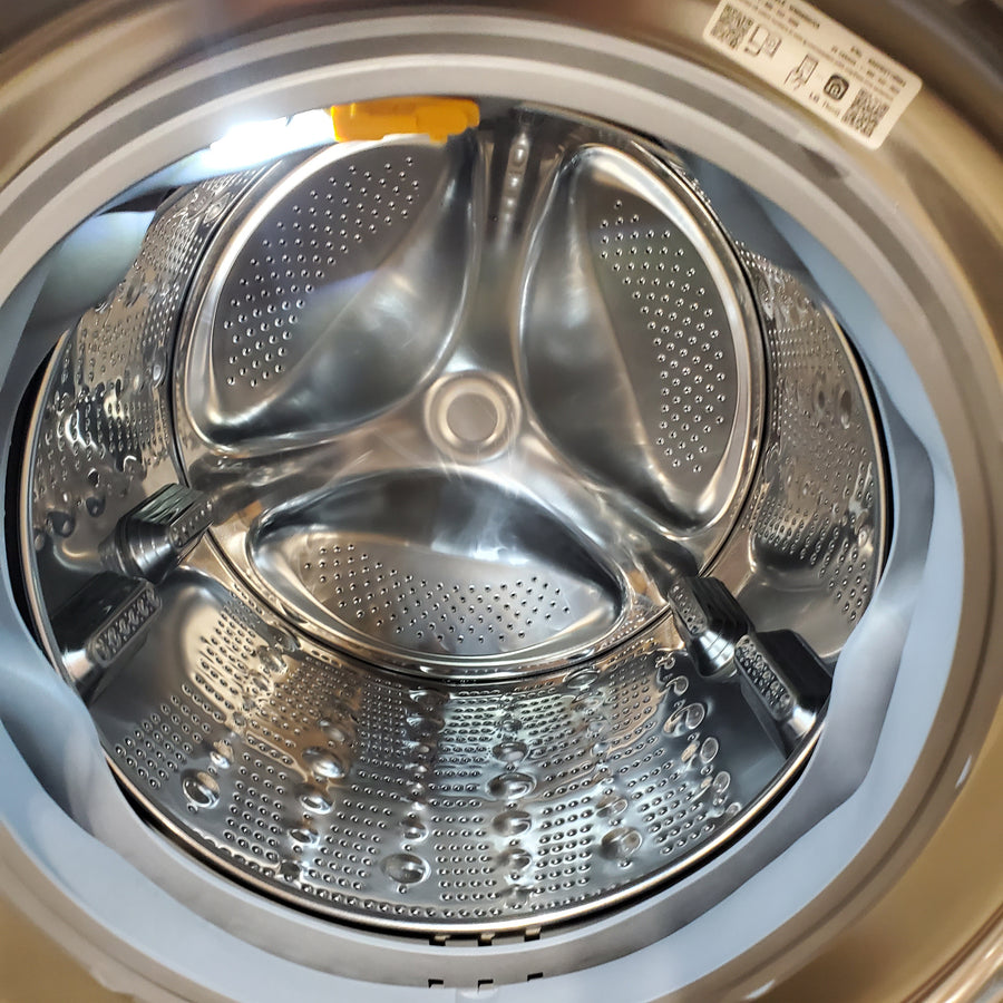 LG 5.0 cu. ft. Mega Capacity Smart Front Load Washer with TurboWash® 360° and AI Sensing WM5800HVA - Scratch & Dent (Minor) and LG 7.4-cu ft Stackable Vented Electric Dryer with Steam Cycle in Graphite Steel DLEX5800V - Scratch & Dent (Moderate)