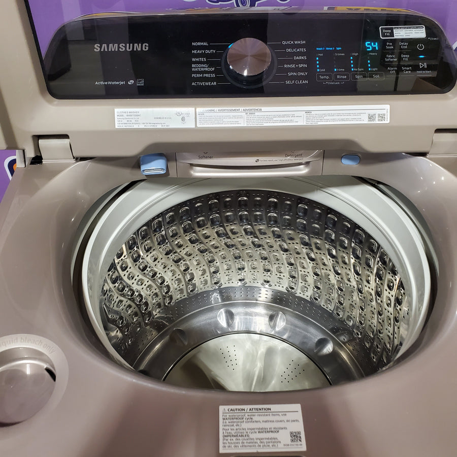 Samsung 5.0 cu. ft. High Efficiency Top Load Washer with Active WaterJet in Champagne WA50T5300AC - Certified Refurbished