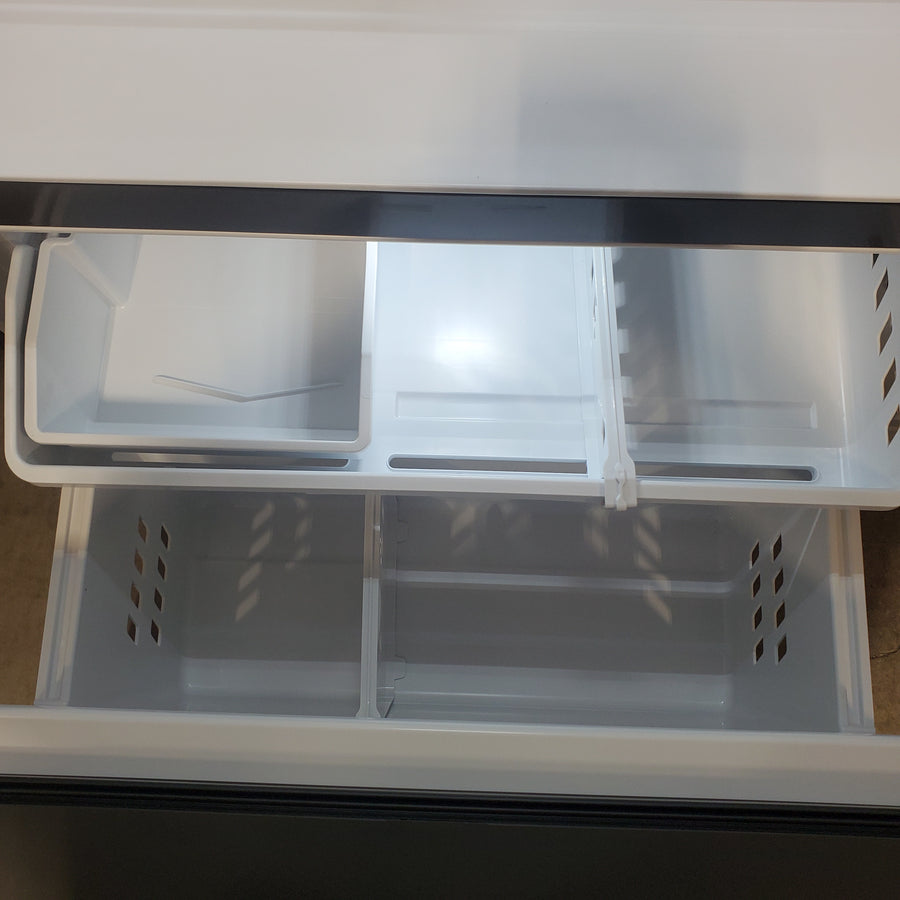 GE 36 in. Wide 21.9 Cu. Ft. French Door Counter Depth Refrigerator with Internal Water Dispenser in Stainless Steel GWE22JYMFS - Scratch & Dent (Moderate)