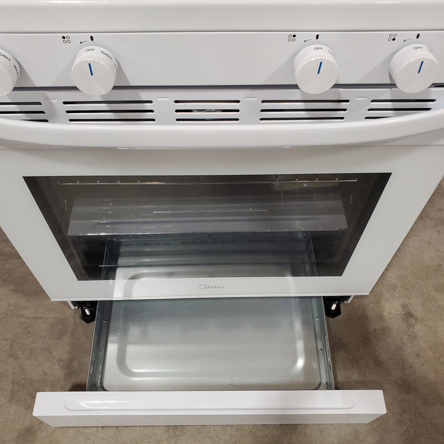 Midea 6.1 cu. ft. 4-Burner Freestanding Gas Range with Steam Cleaning 22442611 -MGR30S2AWW - Scratch & Dent (Minor)