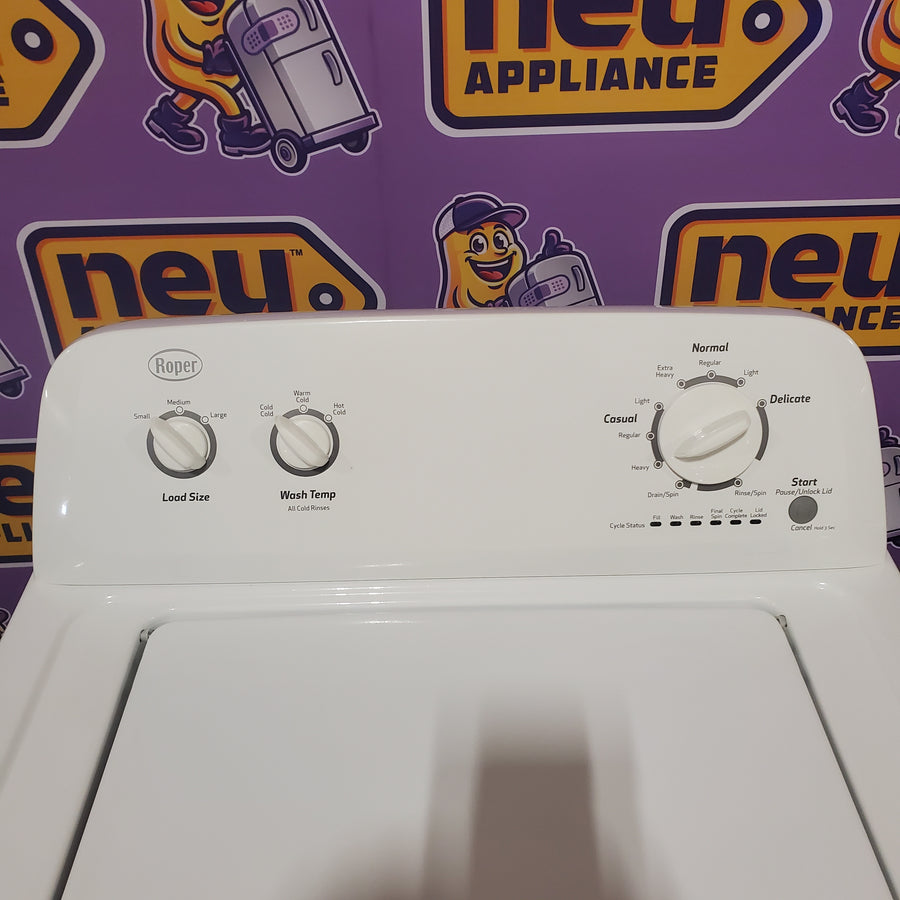 Roper 3-cu ft Agitator Top-Load Washer in White RTW4640YQ - Certified Refurbished