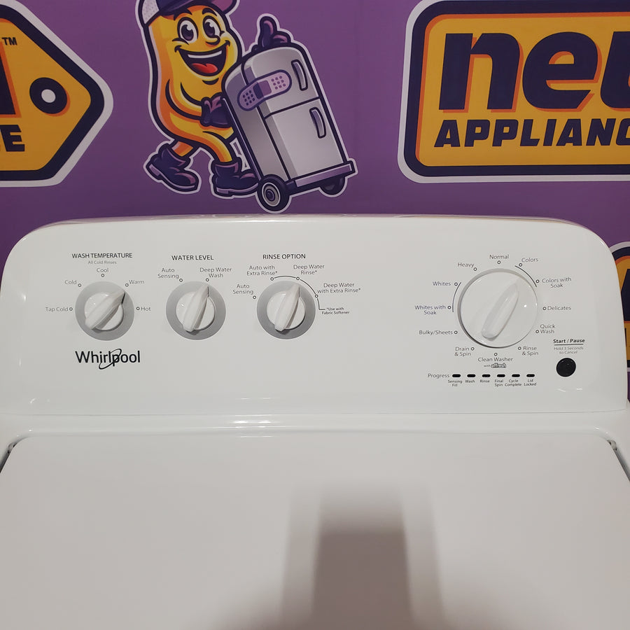 Whirlpool White Top Load 3.8 Cu. Ft. Washer with Late Lid Lock WTW4655JW2 - Certified Refurbished