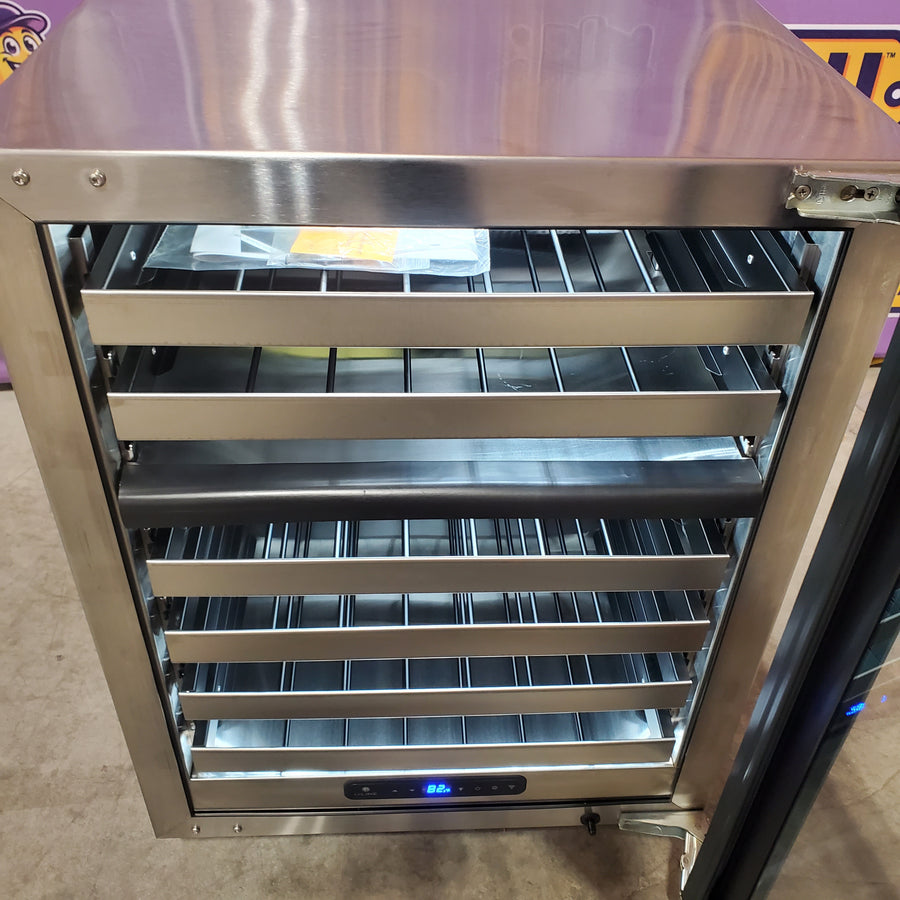 U-Line 24 Inch Dual Zone Wine Refrigerator with 5.1 Cu. Ft. 49 Bottle Capacity, Convection Cooling, Adjustable Full-Extension Racks, and Digital Controls UHWD524IG01A - Open Box
