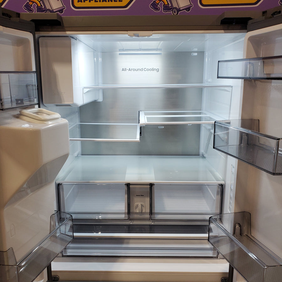 Samsung 36 in. 29 cu. ft. Standard Depth 3-Door French Door Refrigerator in Stainless Steel w/Zero Clearance and Dual Ice Maker RF70H30GER - Scratch & Dent (Minor)
