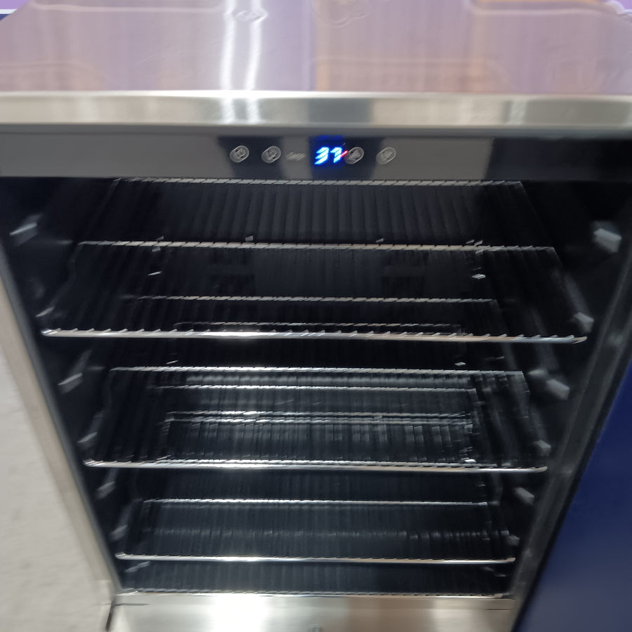 Coyote 24 Inch Outdoor Compact Refrigerator with 5.5 cu. ft. Capacity, Stainless Steel Construction, Wire Shelves, Automatic Defrost, Digital Thermostat, and Interior Lighting C1BIR24-R - Scratch & Dent (Moderate)