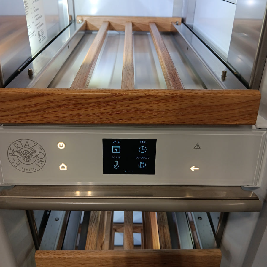 Bertazzoni 18" Dual Zone Wine Cooler Column with 52 Bottle Capacity, 12 Wooden Racks, UV Light-Shielding Glass Window, LED Lights and Digital Touch Controls REF18WCPIXR - Open Box