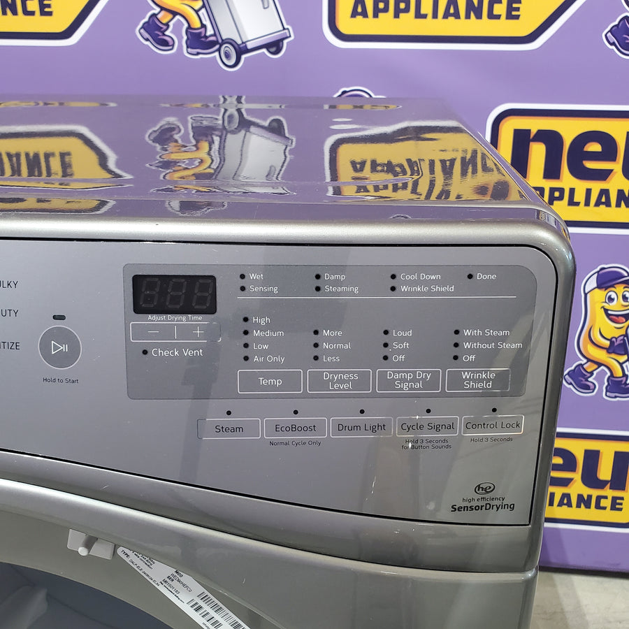 Whirlpool 7.4 cu. ft. 240 -Volt Stackable Chrome Shadow Electric Vented Dryer with Steam Refresh, ENERGY STAR 0512190 - WED90HEFC - Certified Refurbished