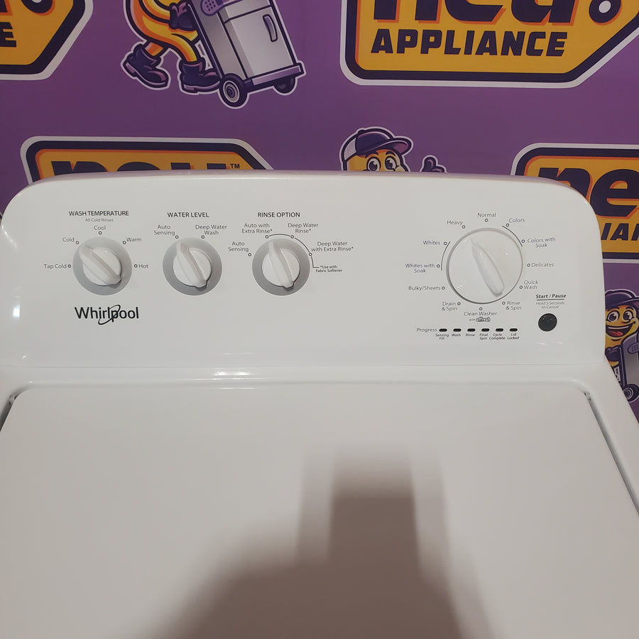 Whirlpool White Top Load 3.8 Cu. Ft. Washer with Late Lid Lock WTW4655JW2 - Certified Refurbished
