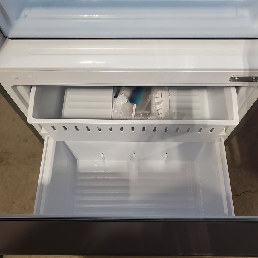 Hisense Counter Depth Bottom Freezer 17.2 Cu. Ft. Refrigerator with LED Lighting and Super Cool and Super Freeze in Fingerprint Stainless Steel HRB171N6ASE - Scratch and Dent (Major)