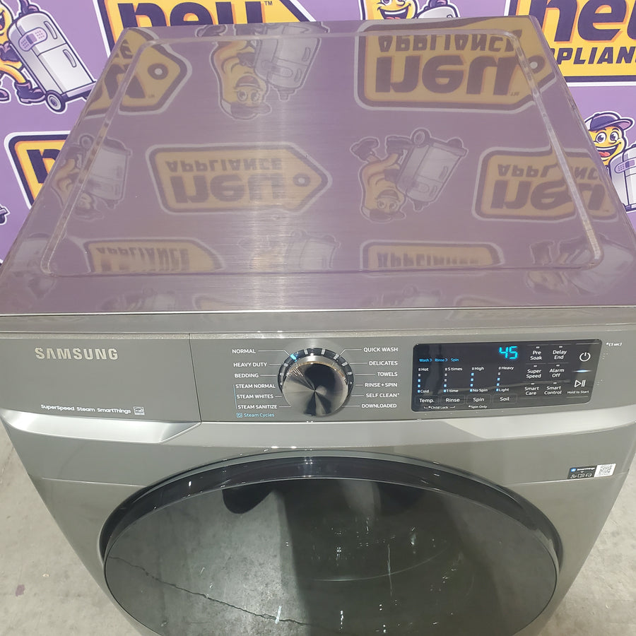 Samsung 4.5 cu. ft. Large Capacity Smart Front Load Washer with Super Speed Wash in Platinum 22442613 - WF45B6300AP - Scratch & Dent (Minor)