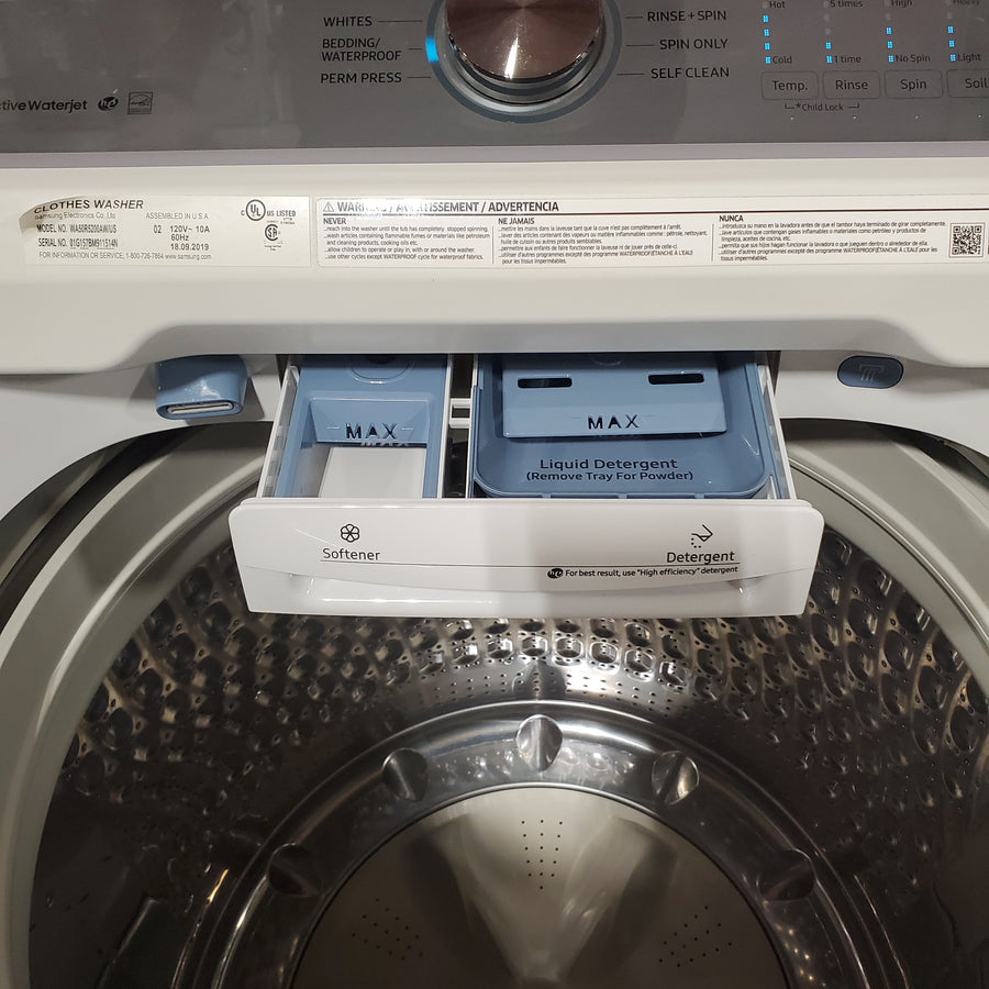 Samsung ENERGY STAR 5.0 cu. ft. Top Load Washing Machine with Active Water Jet WA50R5200AW - Certified Refurbished