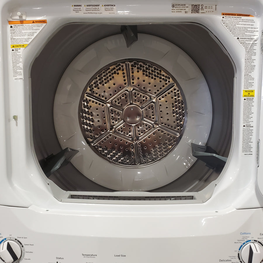 GE 3.8 cu. ft. Washer 5.9 cu. ft. Long Vent Electric Dryer Combo in White GUV27ESSMWW - Certified Refurbished