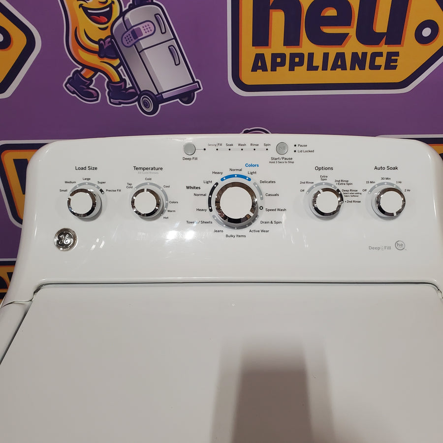 GE® 4.5 cu. ft. Capacity Washer with Stainless Steel Basket in White GTW465ASNWW - Certified Refurbished and GE White Electric 7.2 Cu. Ft. Dryer with Aluminized Alloy Drum GTD42EASJWW - Certified Refurbished