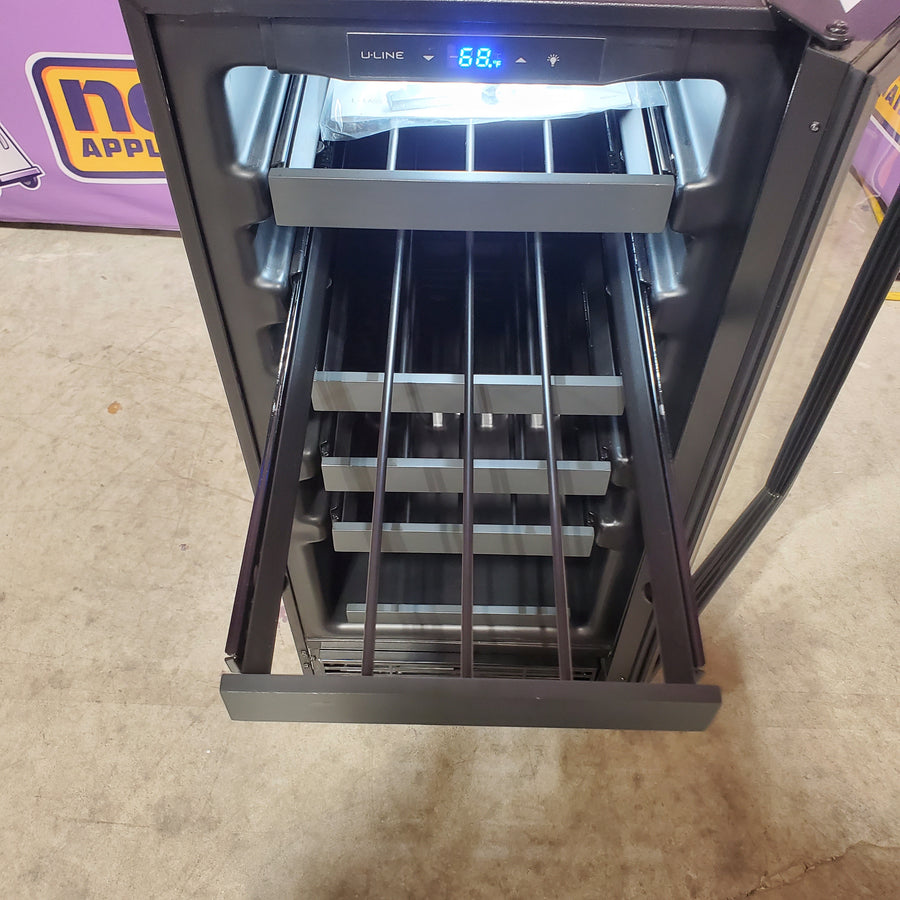 U-Line 15" Wide 24 Bottle Single Zone Black Wine Refrigerator UHWC115BG01A - Open Box
