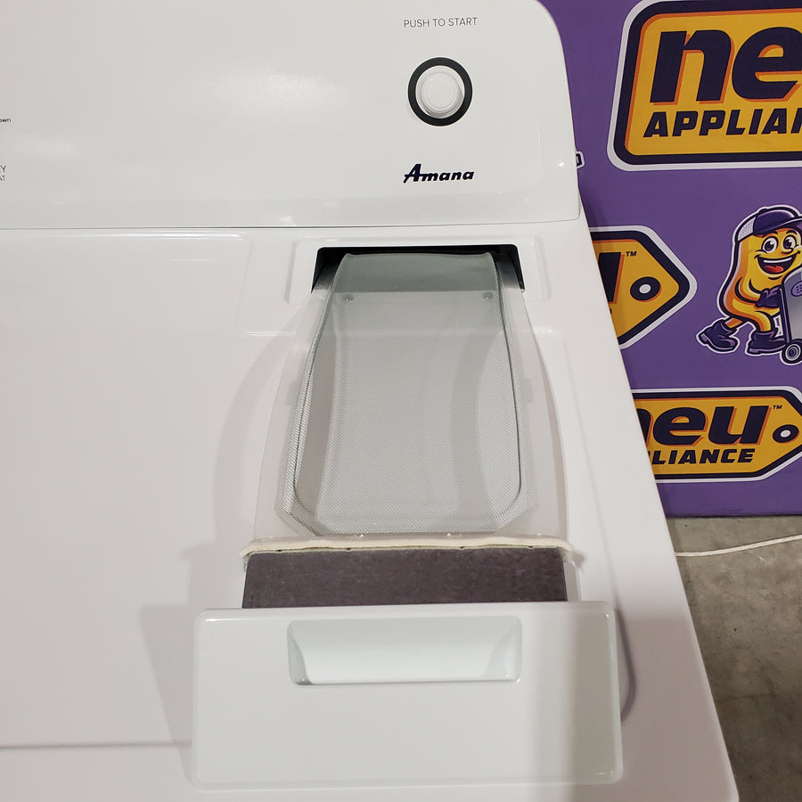 Amana 6.5 Cu. Ft. Electric Dryer with Wrinkle Shield Option and Automatic Dryness Control in White 22442643 - NED4655EW - Scratch & Dent (Minor)