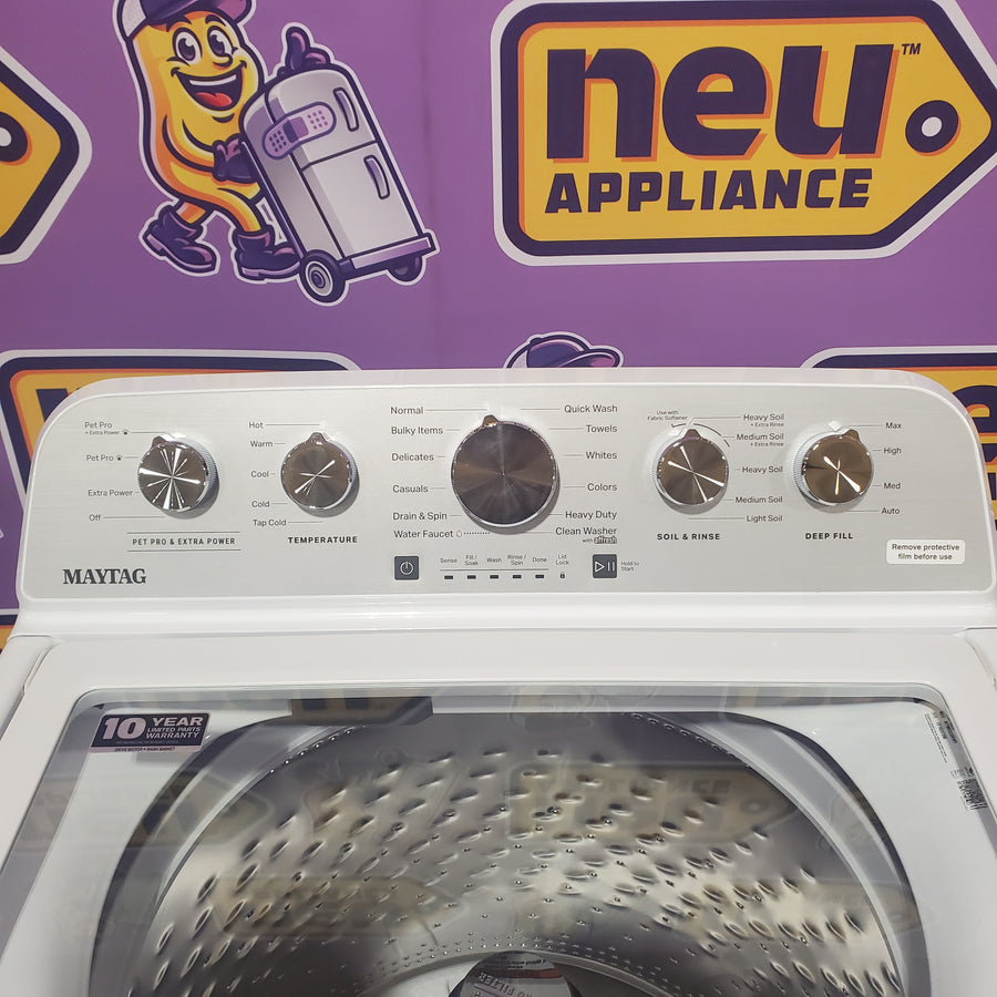 Maytag 4.7 cu. ft. Top Load Washer with Agitator, Pet Pro Option and Extra Power in White MTW5605RW - Scratch & Dent (Minor)