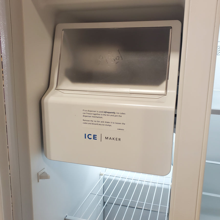 Frigidaire 25.6 cu. ft. Side by Side Refrigerator in White with Exterior Ice and Water Dispenser FRSS2623AW - Scratch & Dent (Minor)