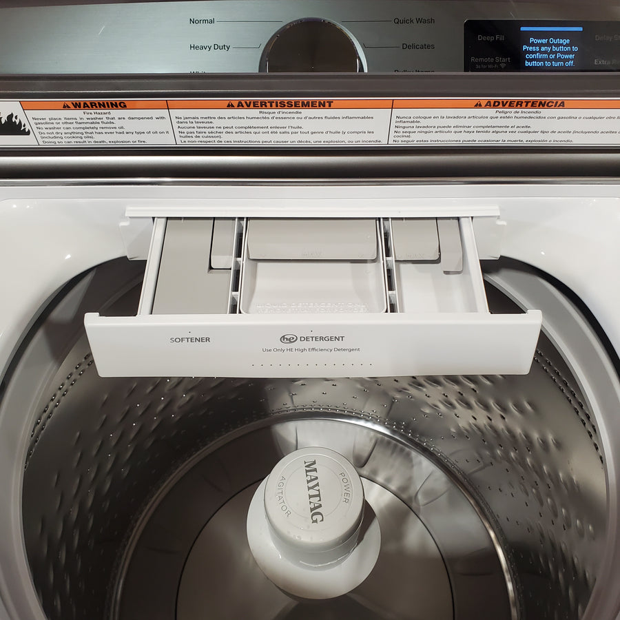 Maytag 5.2 Cu. Ft. Top Load Agitator Washer with Extra Power and Smart Appliance 22442620 - MTW6205RW - Open Box