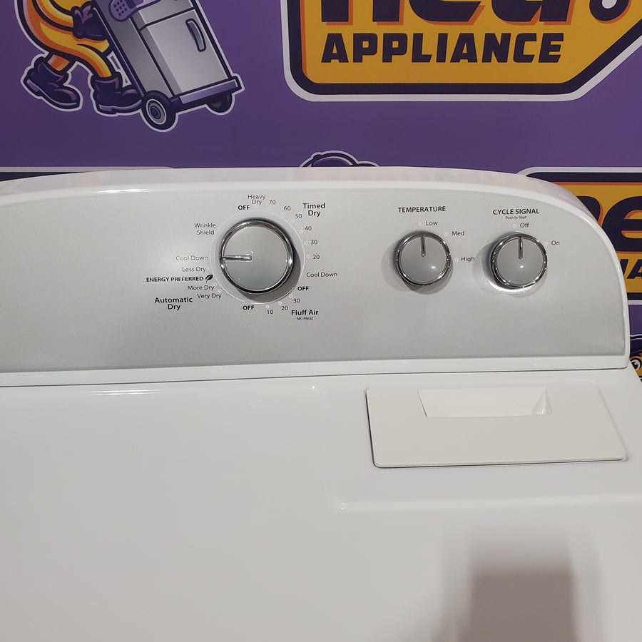 Whirlpool 3.8–3.9 Cu. Ft. Top Load Washer with 2 in 1 Removable Agitator and Soil Level Selection WTW4957PW - Certified Refurbished and Whirlpool 7-cu ft Vented Electric Dryer WED4815EW - Certified Refurbished