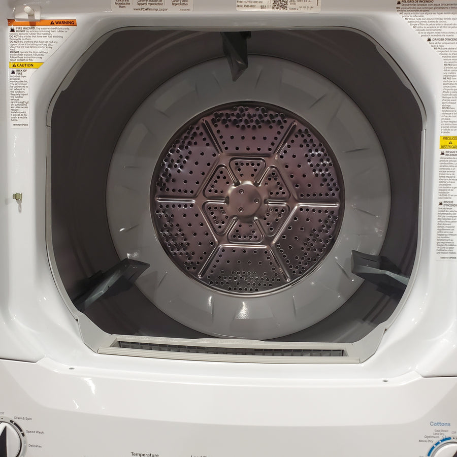 GE 3.8 cu. ft. Washer 5.9 cu. ft. Long Vent Electric Dryer Combo in White GUV27ESSMWW - Certified Refurbished