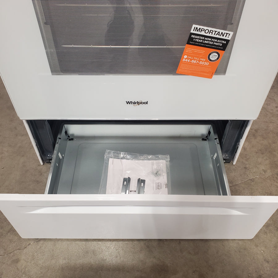 Whirlpool White 4.8 cu. ft. Electric Range with Keep Warm setting and Control Lock Mode WFC150M0JW - Open Box