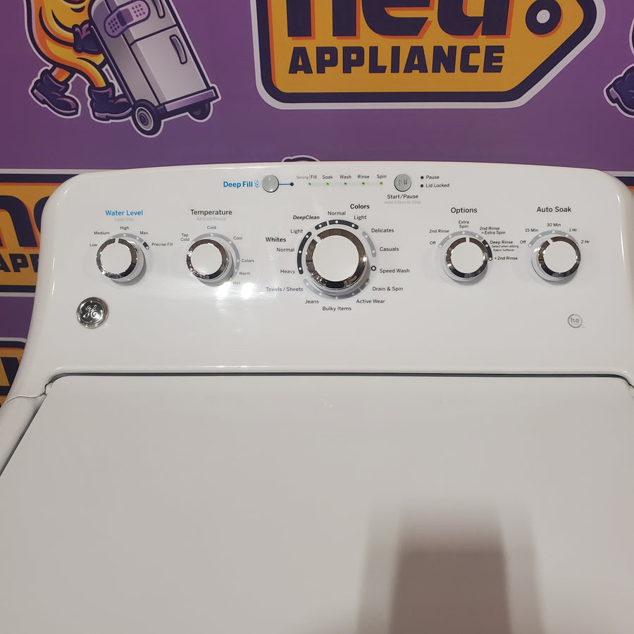 GE® 4.5 cu. ft. Capacity Washer with Stainless Steel Basket in White GTW465ASNWW - Certified Refurbished