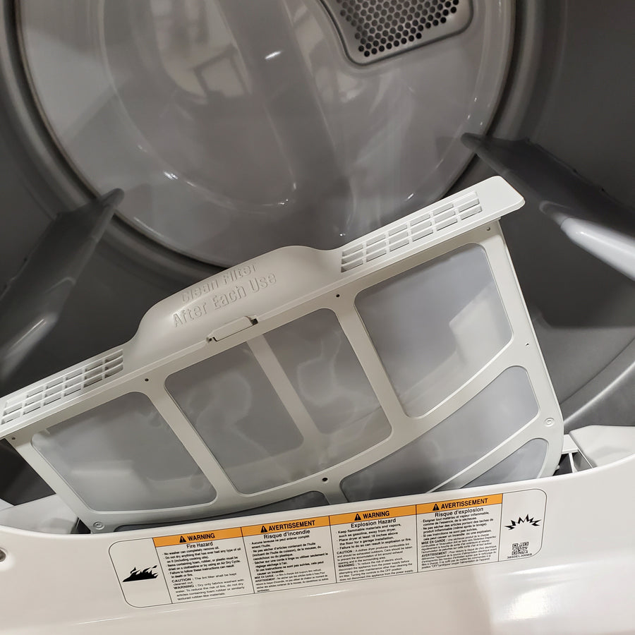 LG 5.5 cu. ft. Mega Capacity Top Load Washer with Impeller in Alpine White WT8400CW - Open Box and LG 7.3 cu. ft. Ultra Large Capacity Rear Control Electric Dryer with AI Sensing and ThinQ® Smart Features DLE8200W - Open Box