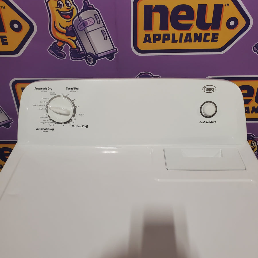 Roper White 3.5 Cu. Ft. Top Load High Efficiency Washer with Agitator RTW4516FW - Certified Refurbished and Roper 6.5 cu. ft. Electric Dryer with Wrinkle Prevent RED4516FW - Certified Refurbished