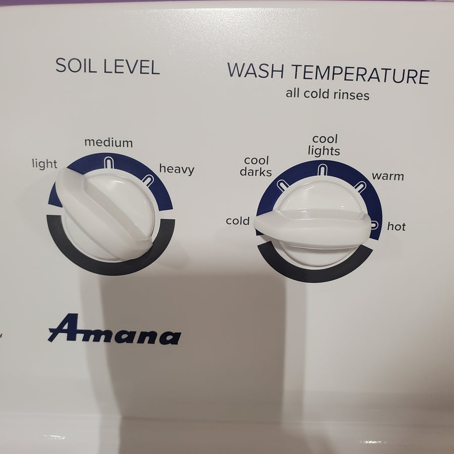 Amana 27 Inch 3.5 cu. ft. Top Load Washer with 9 Wash Cycles, 700 RPM, Automatic Temperature Control, Late Lid Lock and Delicate Cycle NTW4605EW - Certified Refurbished