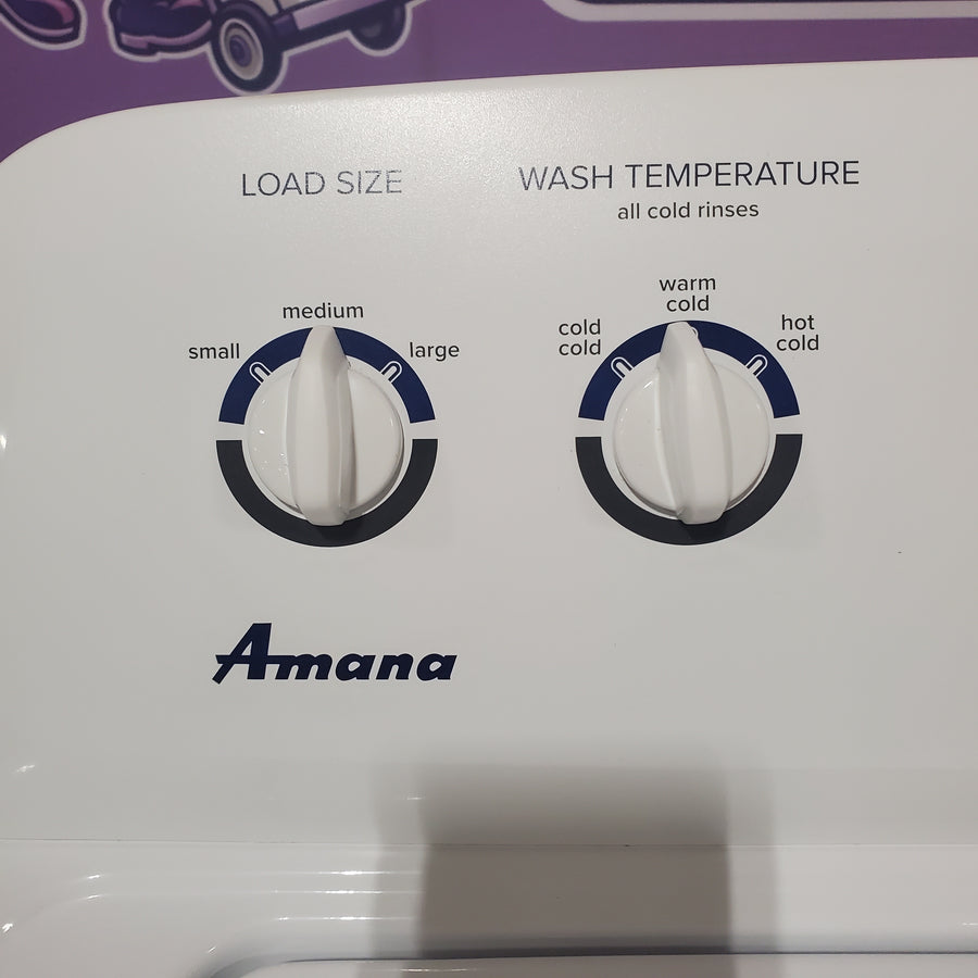 Amana 27 Inch Top-Load Washer with 3.4 cu. ft. Capacity, 9 Wash Cycles, Load Size Options, and 700 RPM Spin Speed NTW4650YQ - Certified Refurbished