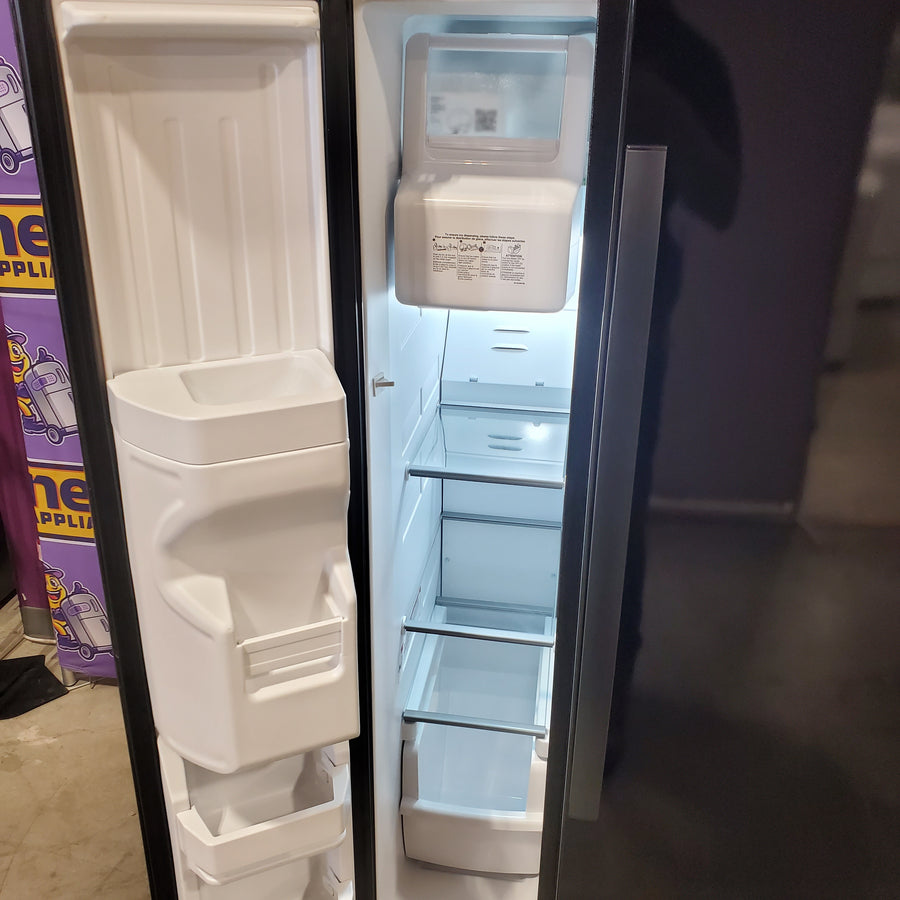 Whirlpool 21.4 cu. ft. Side by Side Refrigerator in Black WRS321SDHB -Scratch & Dent (Major)