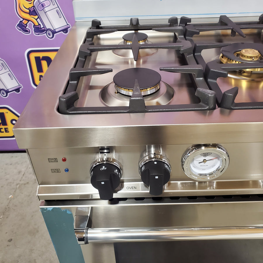 Bertazzoni 36 Inch Pro-Style Gas Range with 5 Sealed Brass Burners, 4.4 cu. ft. Convection Oven, Manual Clean, and Storage Drawer MAS365GASXT - Open Box