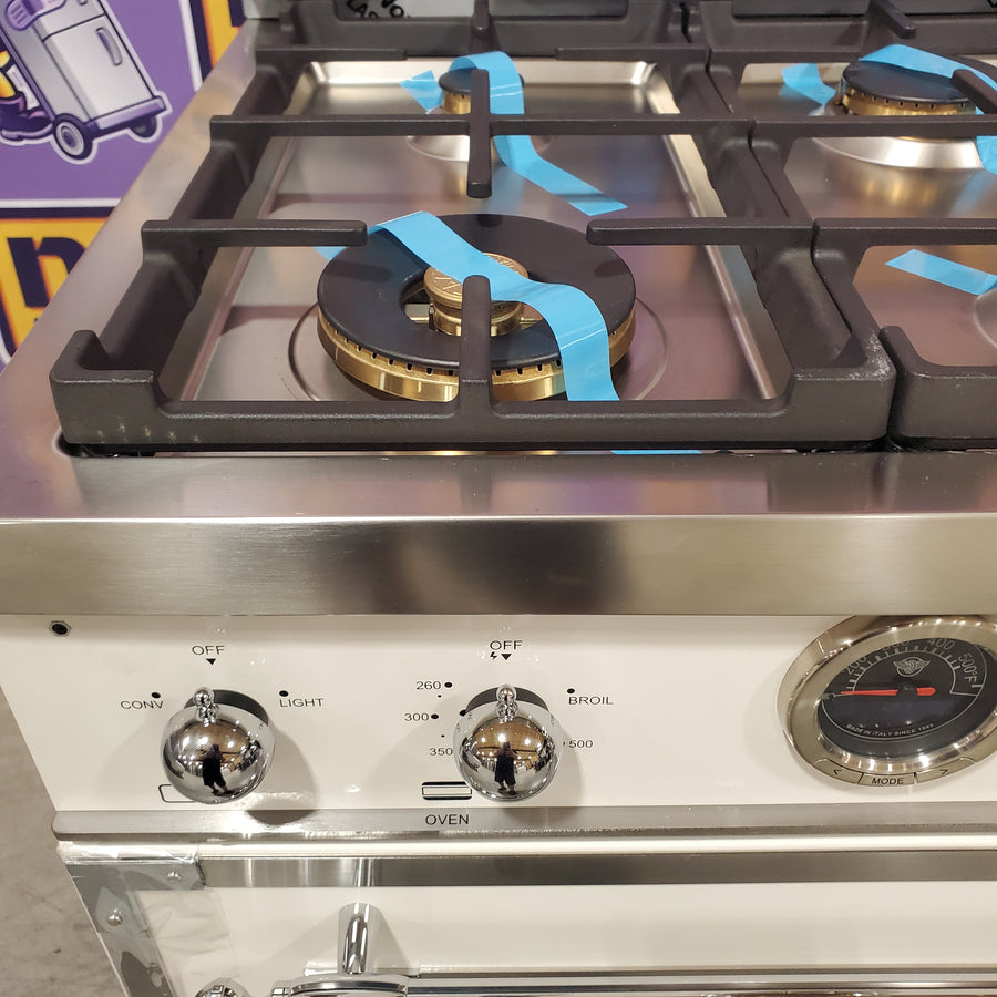 Bertazzoni 36 Inch Freestanding Gas Range with 6 Sealed Burners, 5.7 cu. ft. Oven Capacity, European Convection Oven, and 19000 BTU Power Burners HER366BCFGMAVT - Scratch & Dent (Minor)